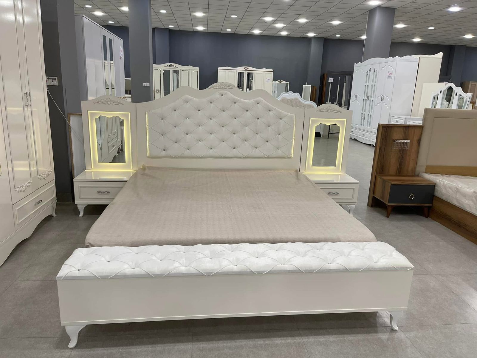 Complete Bedroom Suite with Mirrored Wardrobe