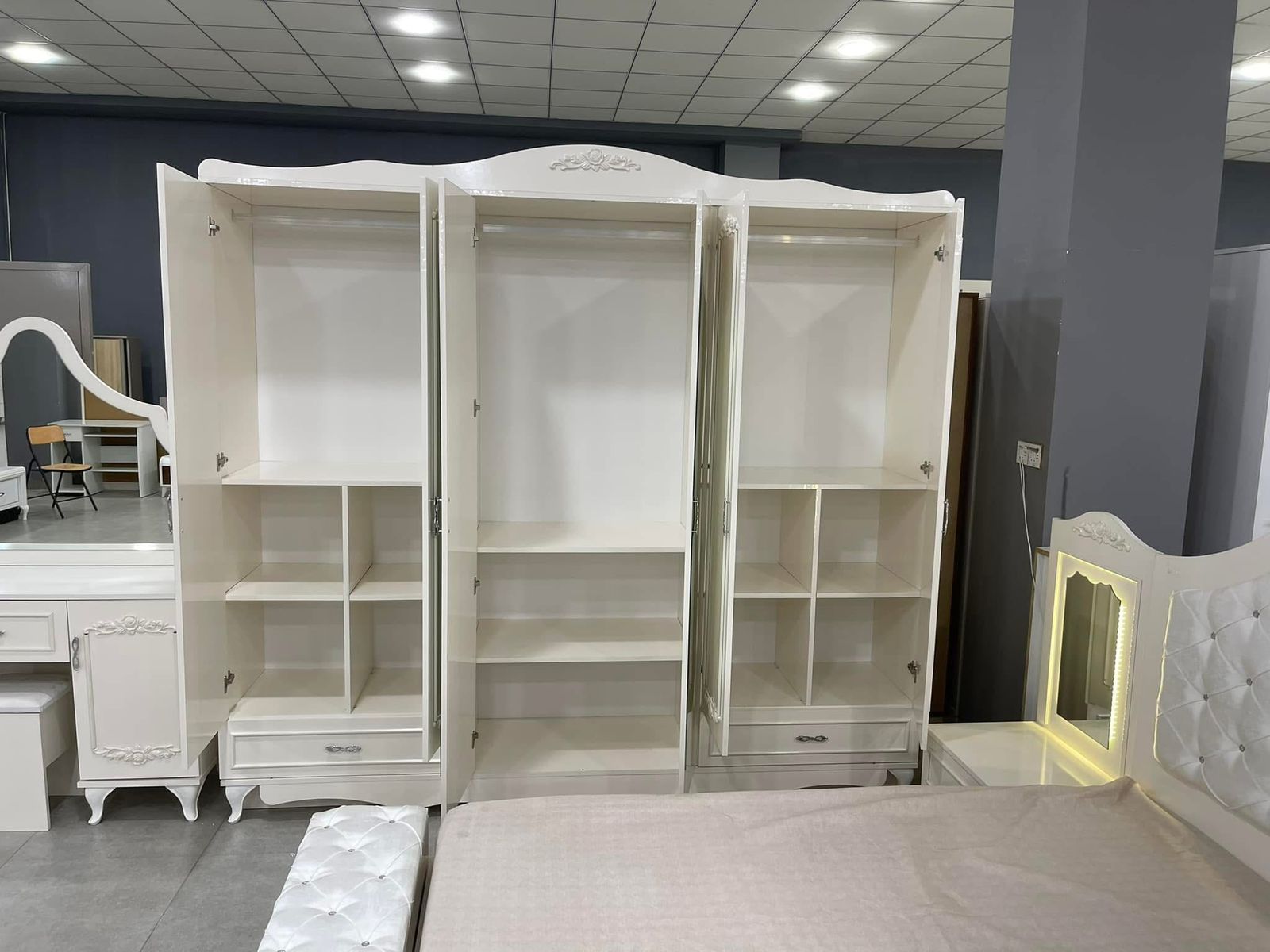 6-Door Wardrobe — Shelved Interior